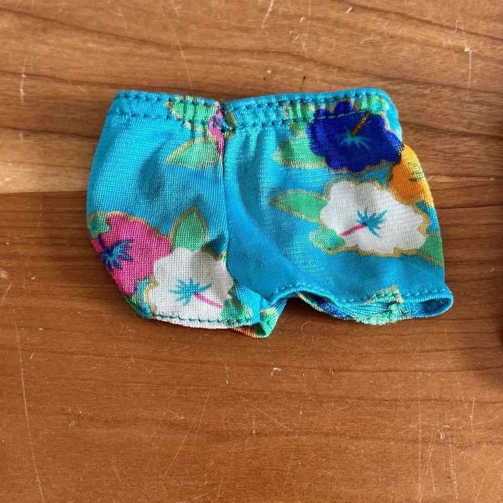 Vintage 1987 Island Fun Barbie Swimsuit‎  & Wrap Skirt & Island Fun Ken Shorts